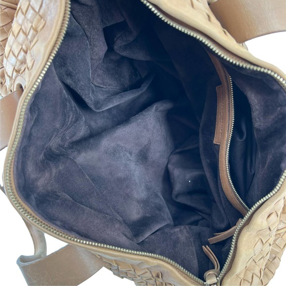 Bottega Veneta Tan Woven intrecciato Leather Satchel Handbag Made in Italy EUC - Picture 4 of 16